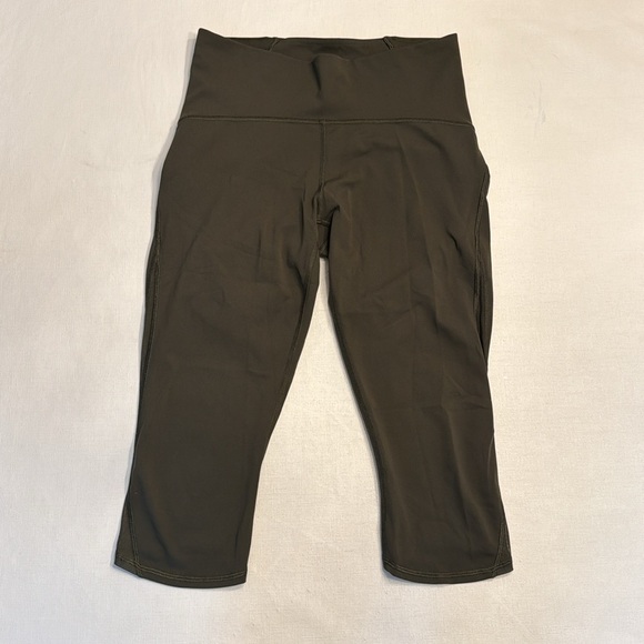 5. Lululemon Train Times Crop 17" Dark Olive - Picture 2 of 6